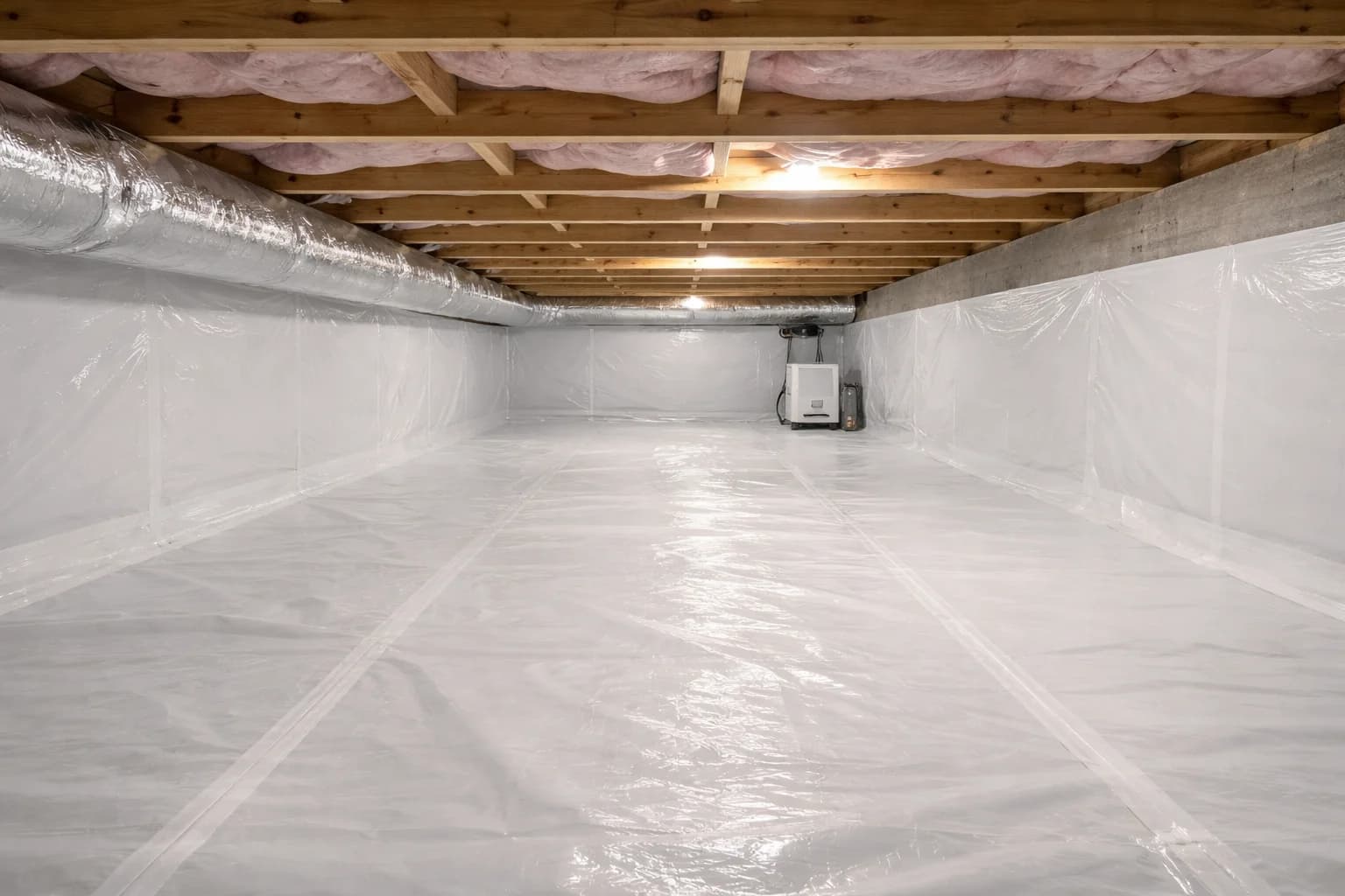 Complete crawl space moisture barrier installation in Charleston SC home
